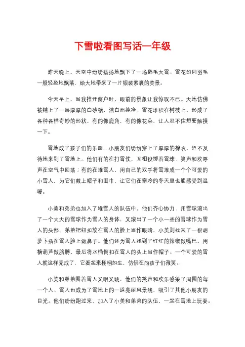 下雪啦看图写话一年级