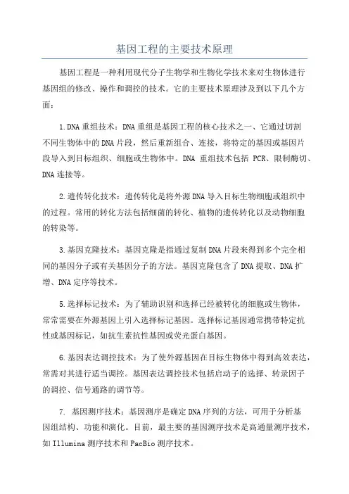 基因工程的主要技术原理