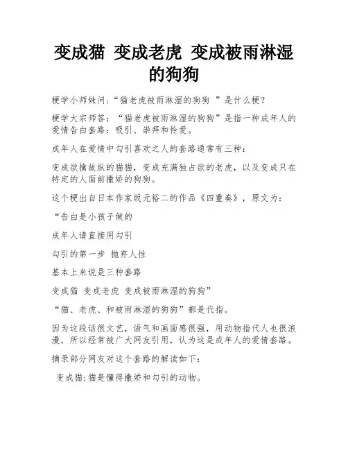 变成猫 变成老虎 变成被雨淋湿的狗狗
