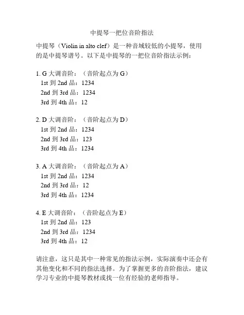 中提琴一把位音阶指法
