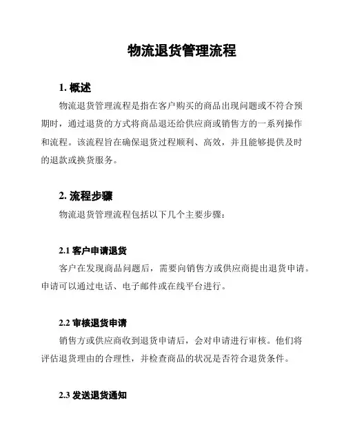 物流退货管理流程