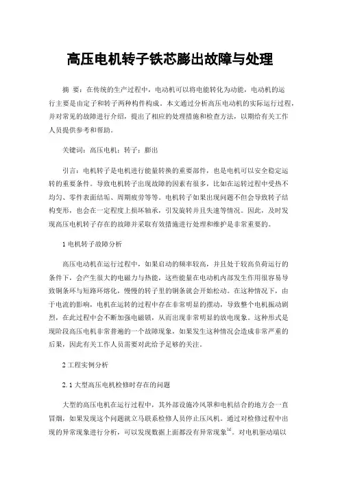 高压电机转子铁芯膨出故障与处理