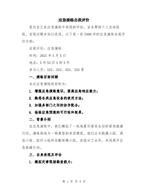 应急演练自我评价