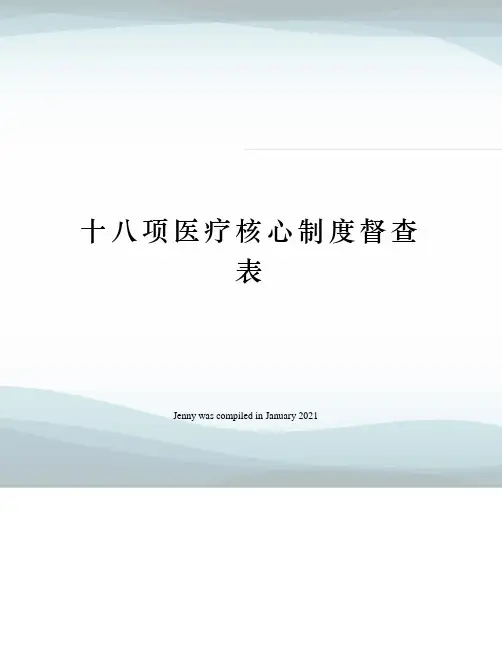 十八项医疗核心制度督查表