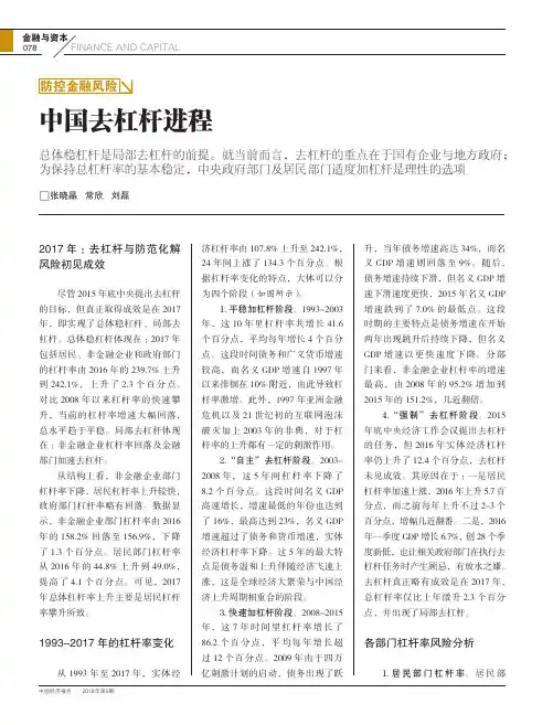 中国去杠杆进程