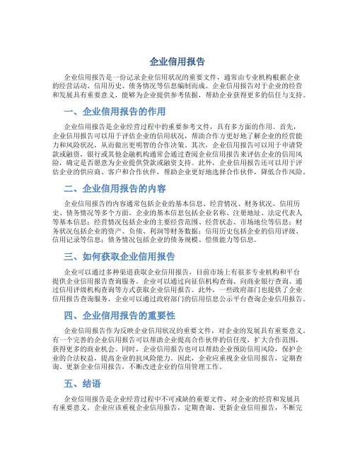 企业信用报告