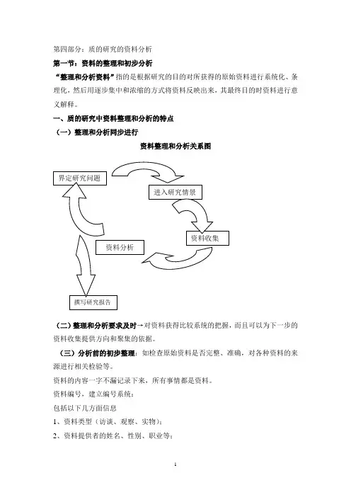 第四部分：1、质的研究的资料分析