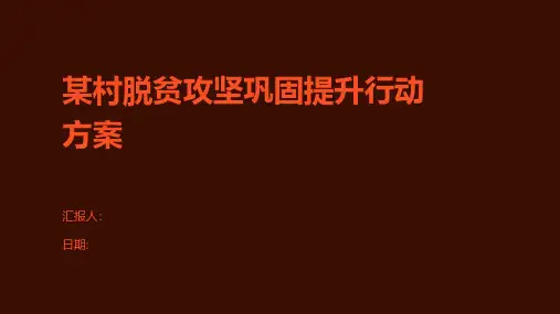 某村脱贫攻坚巩固提升行动方案