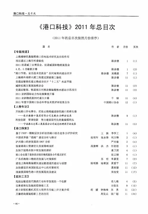 《港口科技》2011年总目次