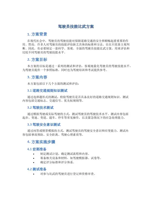 驾驶员技能比武方案