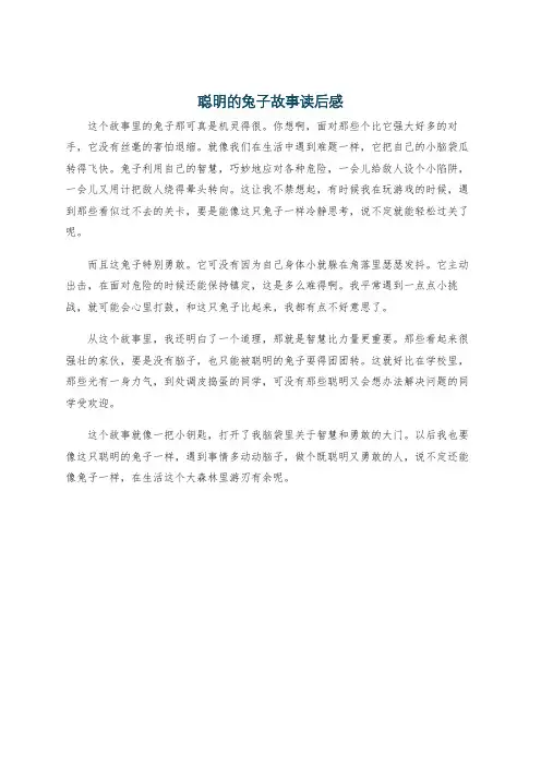聪明的兔子故事读后感