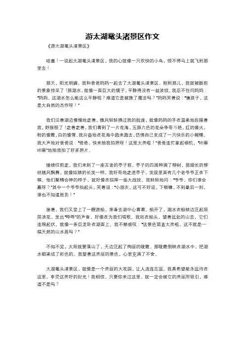 游太湖鼋头渚景区作文