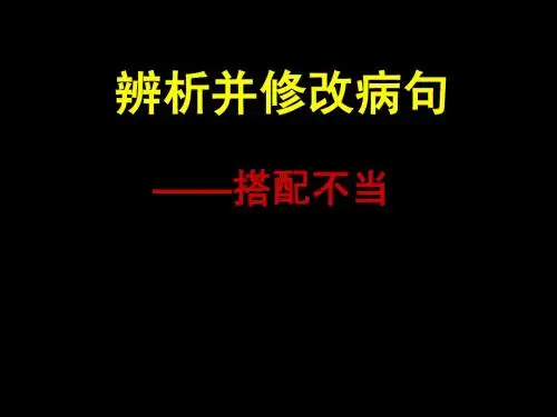 辨析并修改病句——搭配不当