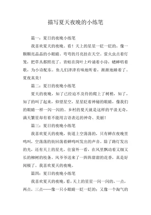 描写夏天夜晚的小练笔