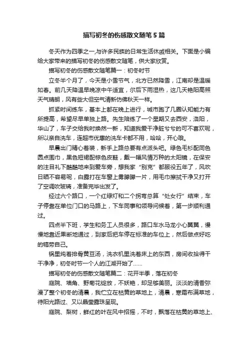 描写初冬的伤感散文随笔5篇