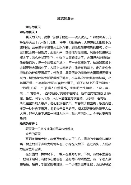 难忘的夏天
