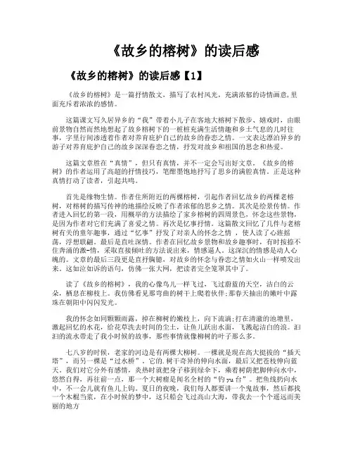 《故乡的榕树》的读后感