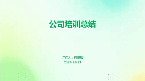 公司培训总结(精选)ppt
