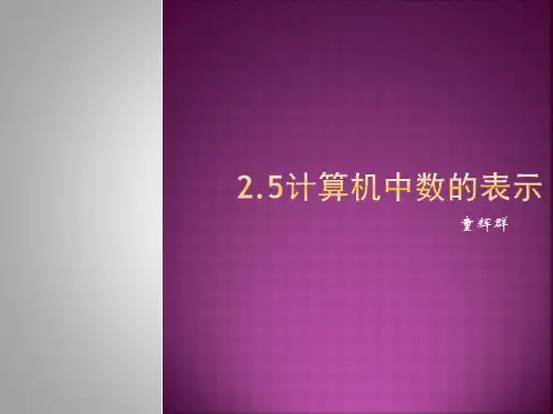 计算机中数的表示