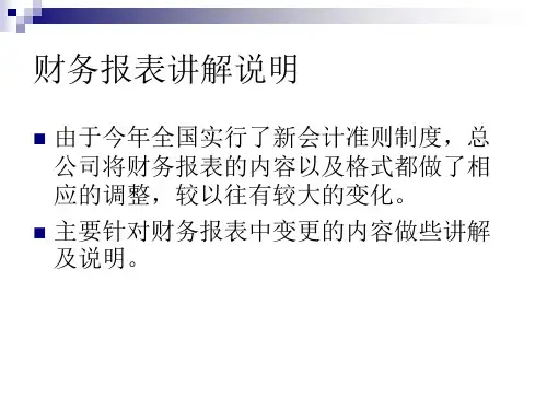 财务报表讲解及说明