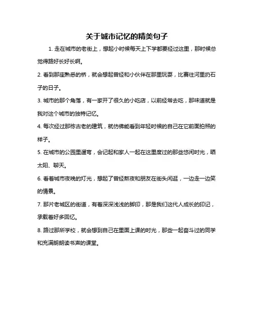 关于城市记忆的精美句子