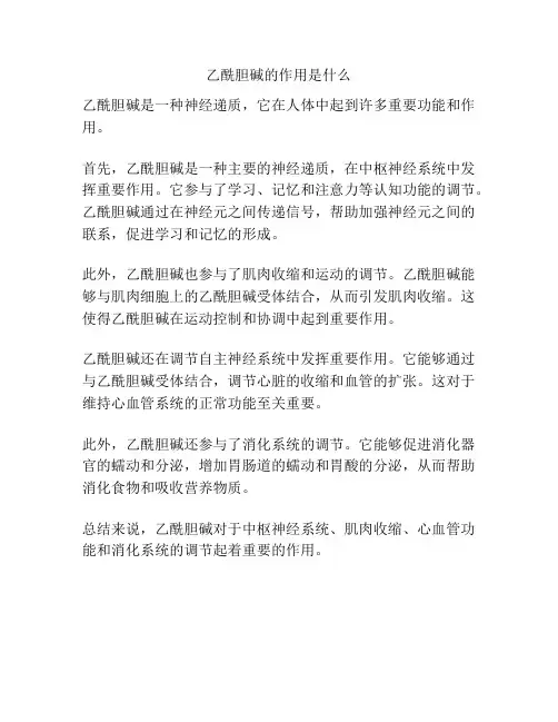 乙酰胆碱的作用是什么