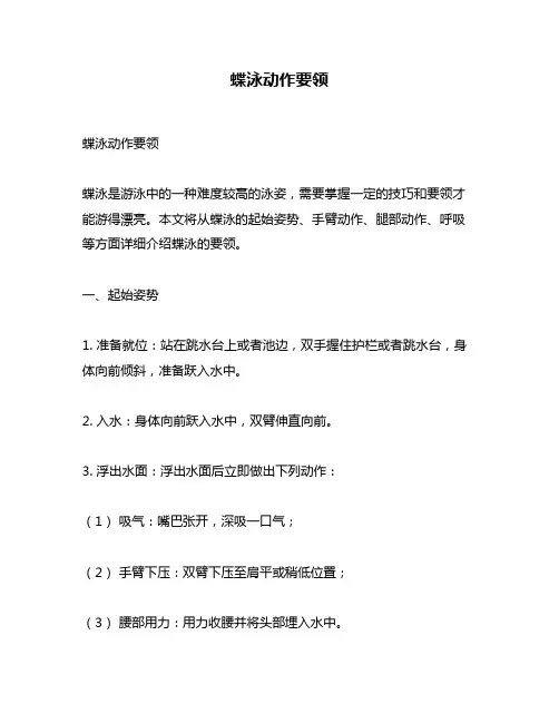 蝶泳动作要领
