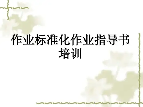 作业标准化作业指导书培训教材ppt课件