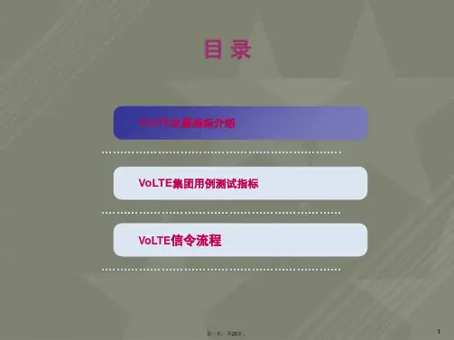 VOLTE指标及信令流程