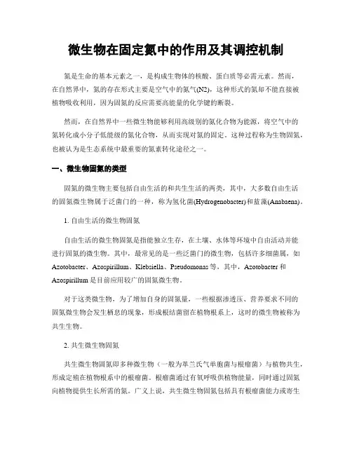 微生物在固定氮中的作用及其调控机制
