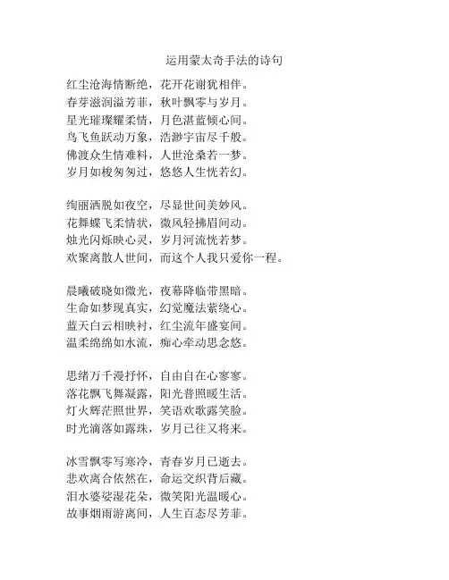 运用蒙太奇手法的诗句