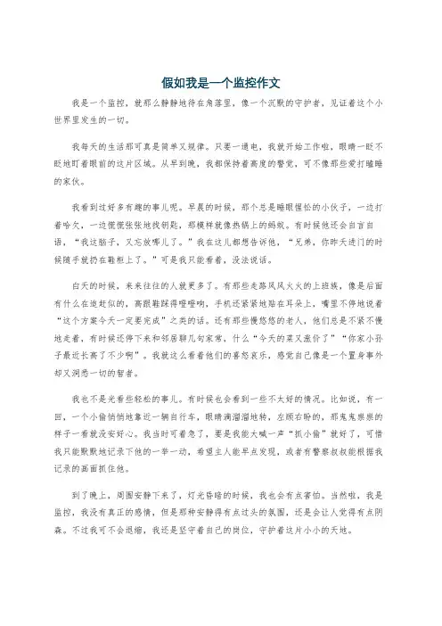 假如我是一个监控作文