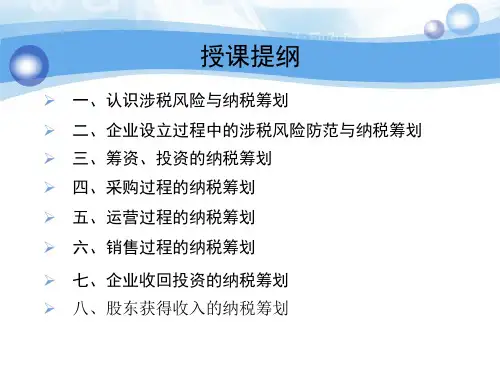 涉税风险与纳税策划课件