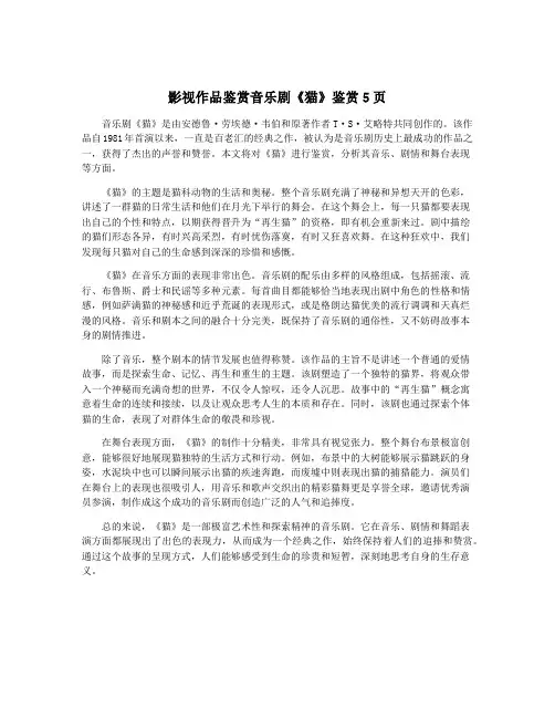 影视作品鉴赏音乐剧《猫》鉴赏5页