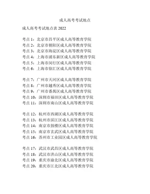 成人高考考试地点