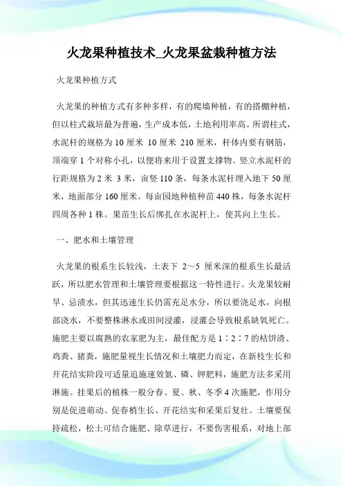 火龙果种植技术_火龙果盆栽种植方法.doc