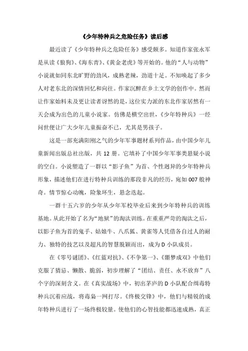 《少年特种兵之危险任务》读后感
