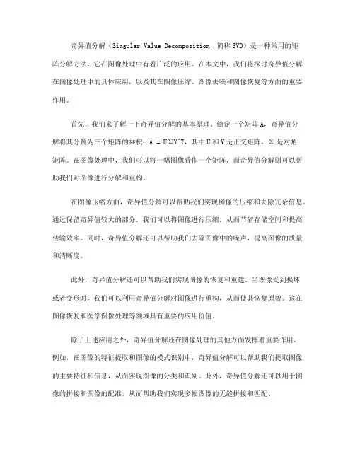 奇异值分解在图像处理中的应用(Ⅲ)