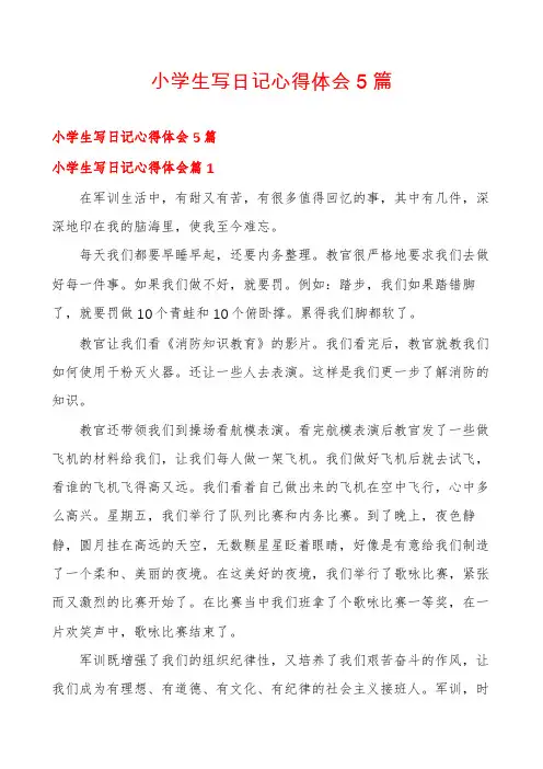 小学生写日记心得体会5篇