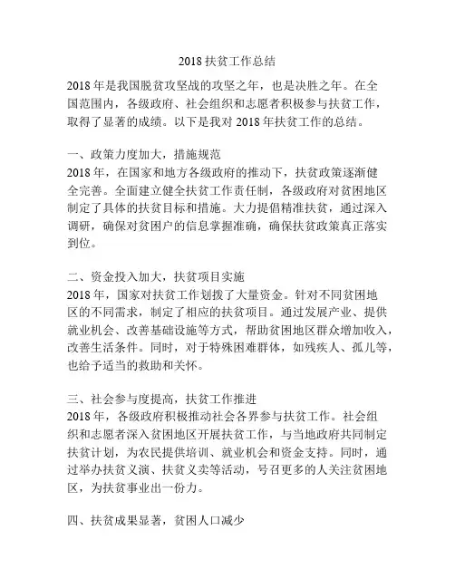 2018扶贫工作总结
