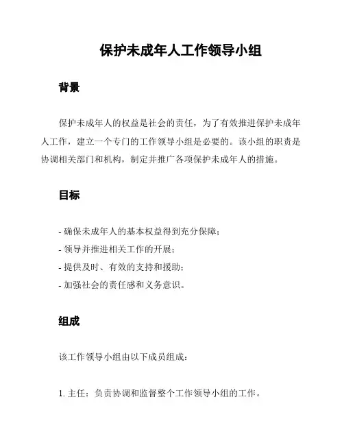 保护未成年人工作领导小组