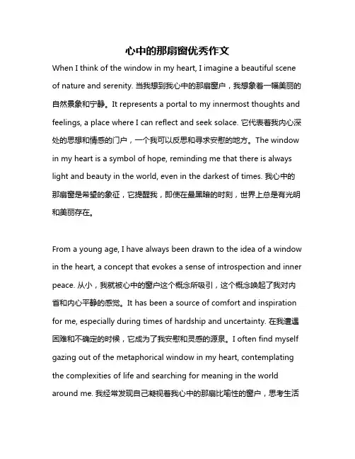 心中的那扇窗优秀作文
