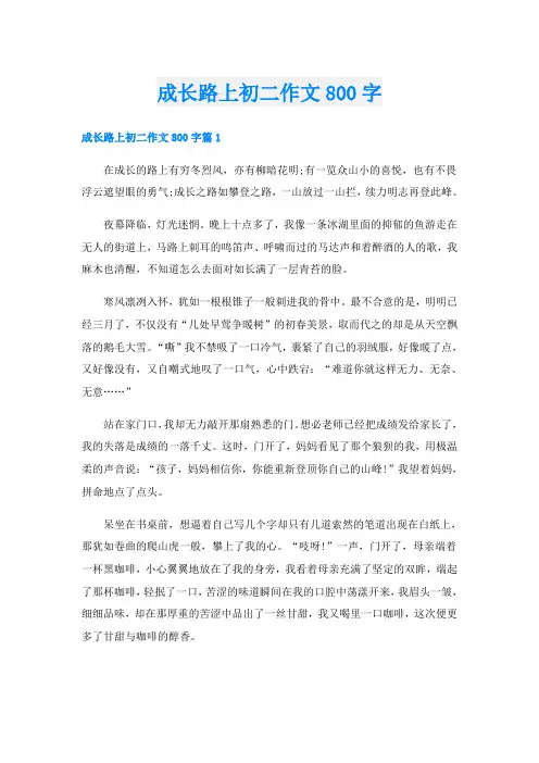 成长路上初二作文800字
