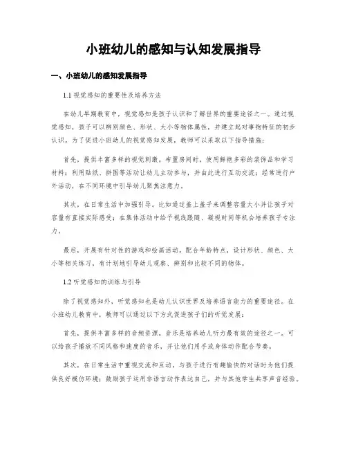 小班幼儿的感知与认知发展指导