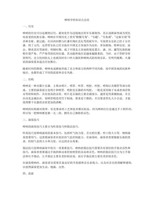 唢呐学的知识点总结