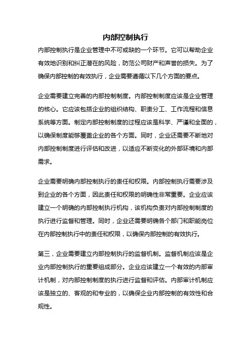 内部控制执行