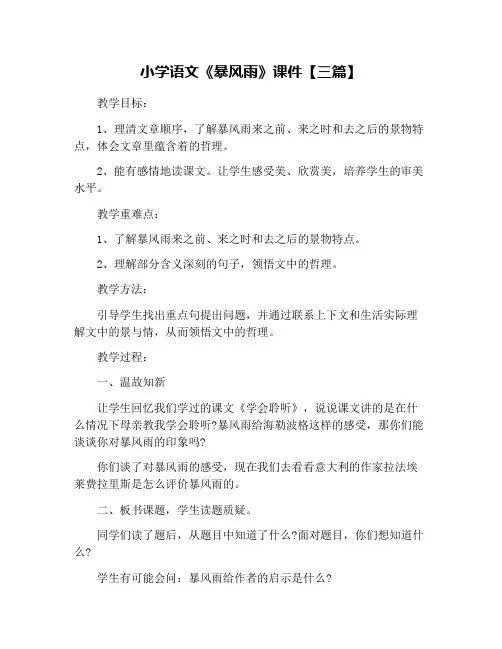 小学语文《暴风雨》课件【三篇】