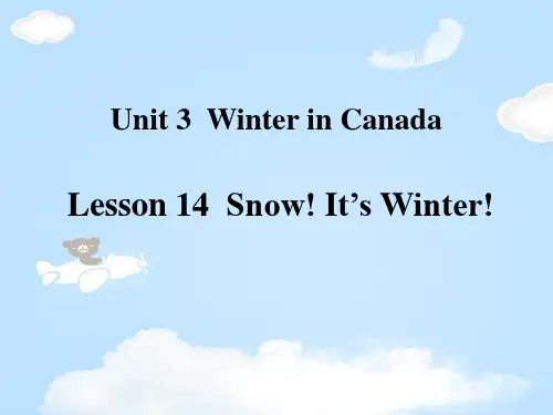《Snow!It's Winter!》Winter in Canada PPT课件【优质课件】