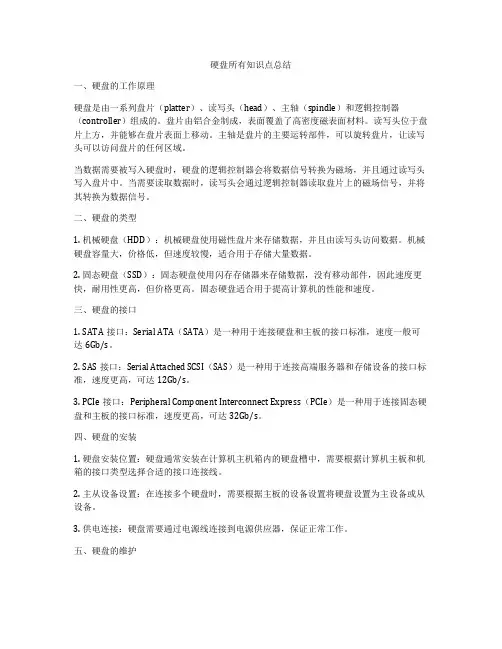硬盘所有知识点总结