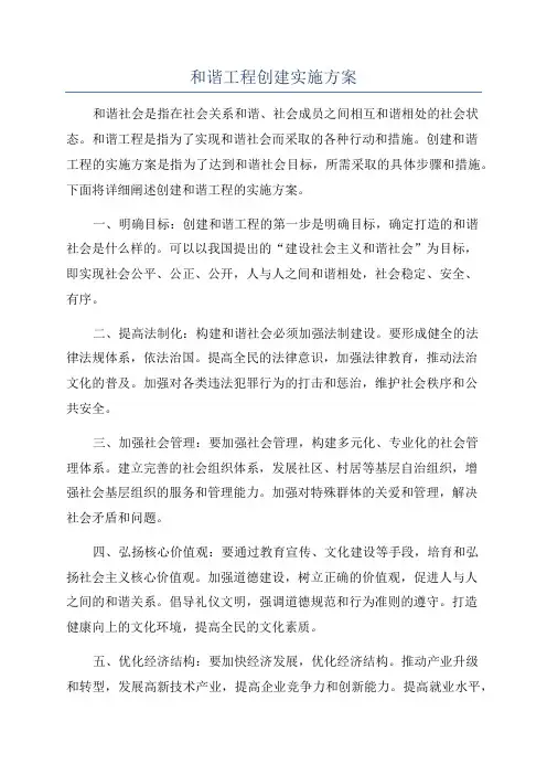 和谐工程创建实施方案